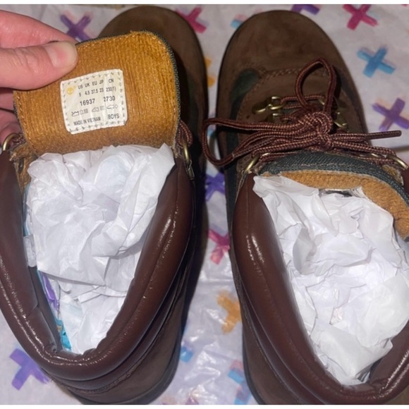 Timberland Ankle High Suede Green & Brown Hiking Boots - Picture 9 of 10